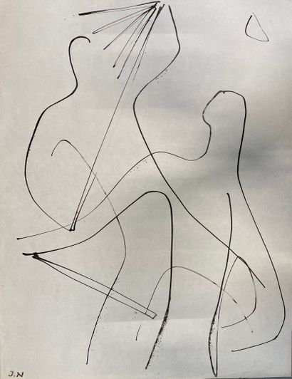  Jacques NESTLÉ (1907-1991) 
Composition 
Felt pen on paper signed with the initials...