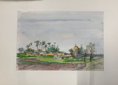 null Henri DAVY (1913-1988)

Lot of 4 watercolors on the theme of oriental villages:...