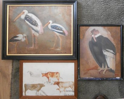 null Mateo HERNANDEZ

(Béjar 1885- 1949 Meudon)

Three birds

Oil on panel

Signed...