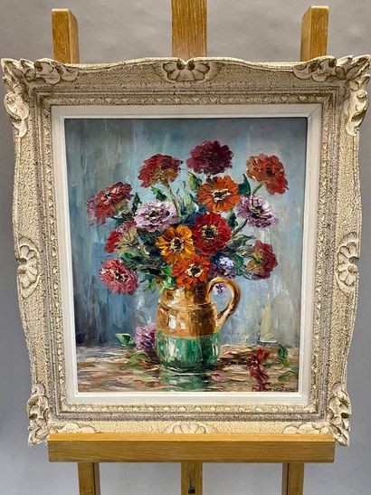 null Henri Edouard BARGIN (1906-1980)

Pichet de fleurs

Huile sur toile, signée...