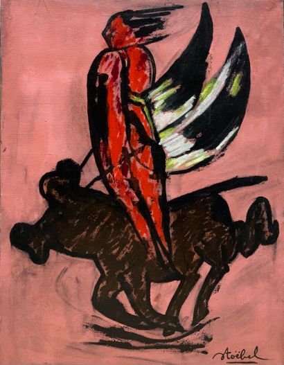 null Edgar STOEBEL (1909-2001) 

Devil on a horse

Oil on canvas signed lower right.

81...