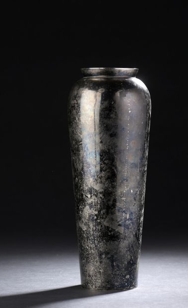 DANISH WORK

An ovoid vase in oxidized and...