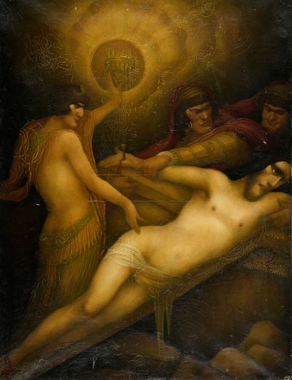 null Léonard SARLUIS (1874-1949)

La Crucifixion

Huile sur toile, signée en bas...