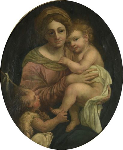 null 
*
École FRANÇAISE du XVIIIe siècle, suiveur de Pierre MIGNARD 
Vierge à l'Enfant
Sur...