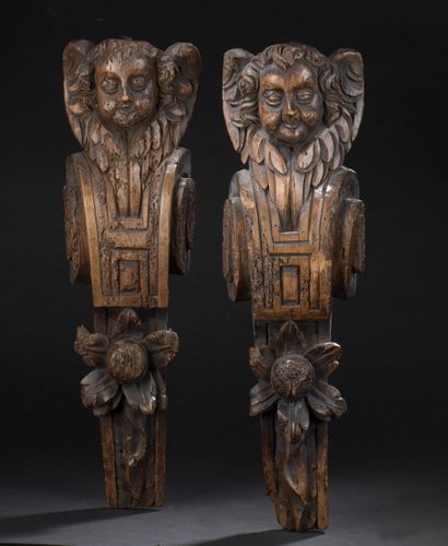null 
*Pair of terms in poplar carved with angel head, flowers and scrolls. 




Late...