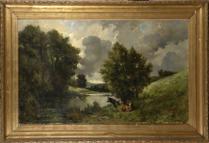 null Henri CAUCHOIS (1850-1911)

Paysage aux vaches 

Huile sur toile signée et datée...