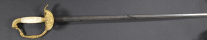 null 
*Officer's sword, chased and gilded brass guard, keyboard decorated with a...