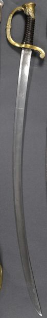 null 
*Officer's sword of mounted gunners model 1829, chased brass guard; curved...