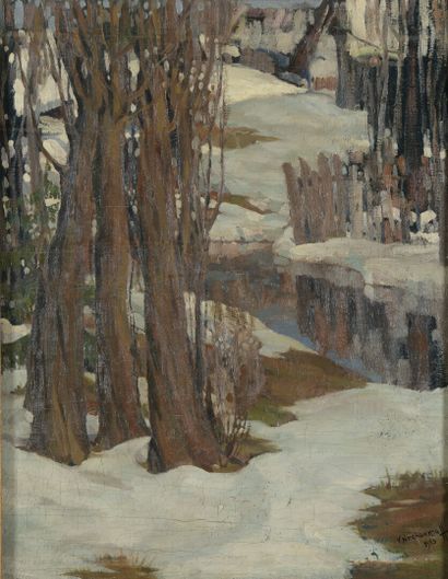 null 
*Vladimir P. NECHOUMOFF (1900-1977) 




Snowy river 




Oil on canvas signed...