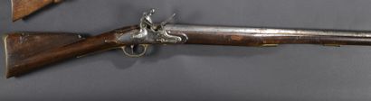 null 
*Brown Bess flintlock infantry rifle, lock stamped and dated: "1813"; brass...