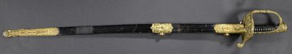 null 
*Naval officer's sword model 1837/1870, chased and gilded brass guard; slightly...