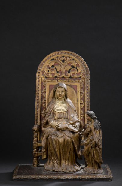 null 
*Saint Anne educator in wood carved in the round, polychromed and gilded. 




Saint...