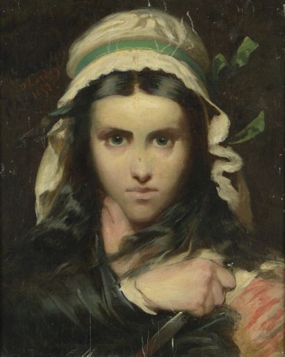  *A. CARDAN (XIXe siècle) 
Portrait de femme...