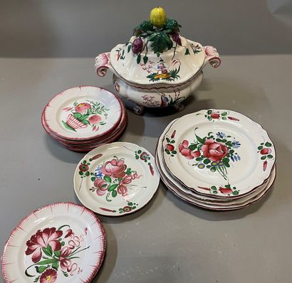 Part of an Islettes earthenware dinner service:...