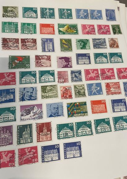 null Box of stamps: many uncancelled faces, first day covers, collection albums,...