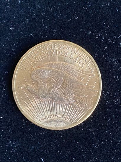  ETATS-UNIS 1 monnaie de 20 dollars en or, Saint Gaudens double eagle avec devise,...