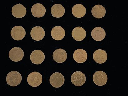 null 
20 coins of 10 francs in gold




- France, Marianne and Cères




Years :...