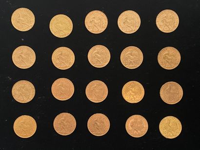  FRANCE 
20 monnaies de 20 francs en or, Marianne 
Années : 1903 (2), 1904 (2), 1905...