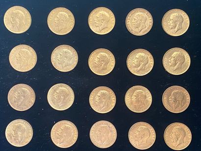  ROYAUME-UNI 
20 monnaies de 1 souverain...