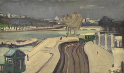 null 
Alexandre GARBELL




(Riga 1903 - 1970 Paris)




The snowy docks




Oil...