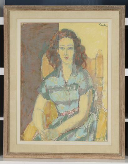 null 
Zygmunt LANDAU				


(Lodz 1898 - 1962 Lodz)




Jeune femme assise




Crayons...