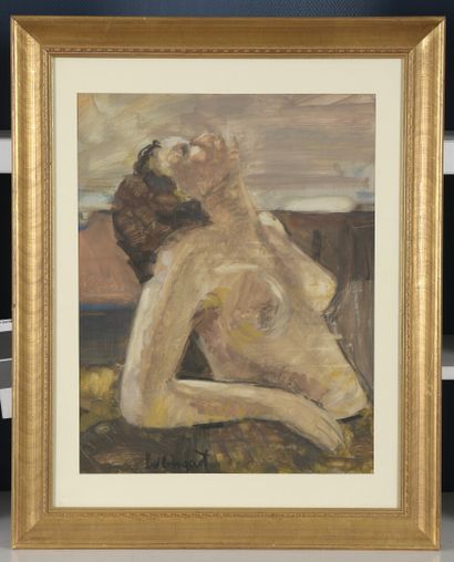 null 
Joachim WEINGART 	


(Drohobycz 1895 - 1942 déporté)




Femme aux seins nus




Gouache,...