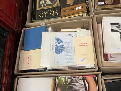 null 
Box + boxes of modern books mainly on art 
