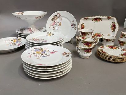 LIMOGES, part of table service with flowers...