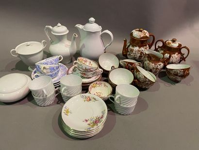 Parts of various tea sets, tableware