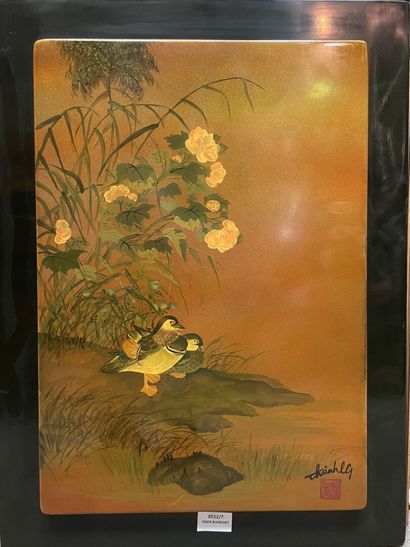 null Nguyen THÀNH LÊ (1919-2003), Vietnam, mid 20th century. 

Ducks at the water's...