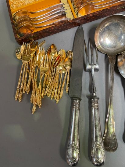 null Strong lot of silver plated cutlery, Christofle cutlery, part of a household...