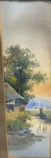 null Japanese school of the XXth century

Two animated landscapes near a river

Watercolor,...