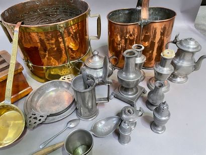 null Large lot of copper and various pewter