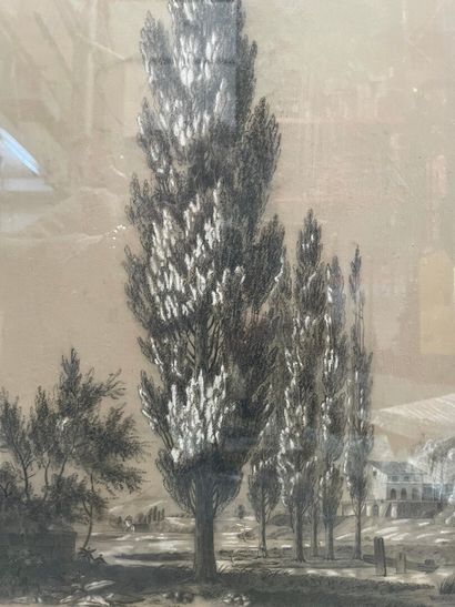 null Aimée GEOFFROY (XIX siècle)

Paysage au cyprès

Crayon noir et rehaut de craie...