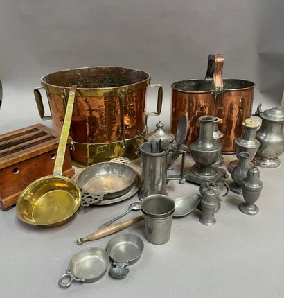 Large lot of copper and various pewter