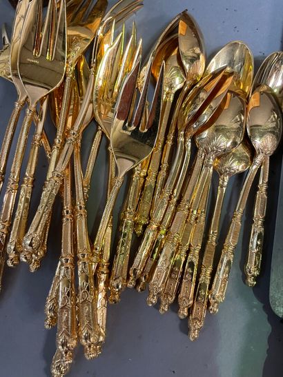 null Strong lot of silver plated cutlery, Christofle cutlery, part of a household...