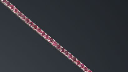 null Bracelet line of 41 brilliant cut rubies on white gold.

Total weight of the...