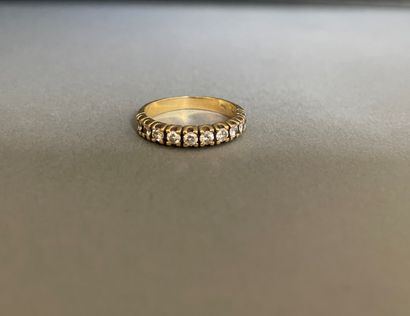 Half wedding ring of 10 diamonds on yellow...