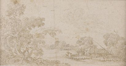 null Ecole FLAMANDE du XVIIème siècle, suiveur de Jan BRUEGHEL

Paysage à la chaumière

Plume...
