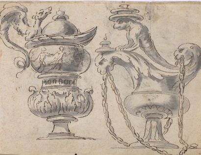null Ecole ITALIENNE du XVIIIème siècle

Etude de vases antiques aux salamandres

Plume...