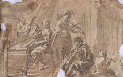Ecole FRANCAISE du XVIIIème siècle 
Le concert...