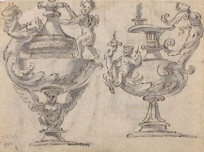 null ITALIAN school of the 18th century

Study of antique vases with salamanders

Pen...