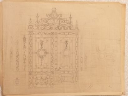 null 
Ensemble de six dessins :

Ecole FRANCAISE du XIXème siècle

Etude du Panthéon...