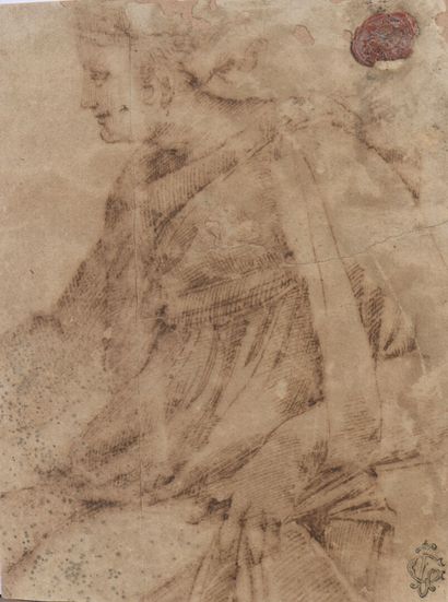  ITALIAN school of the end of the 16th century 
Woman in profile 
Pen and brown ink...