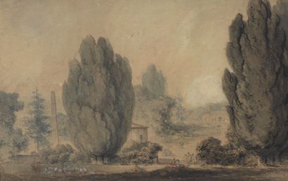 null Jean - Baptiste MARECHAL

(Active between 1779 and 1824)

Walkers in a park

Watercolor

20,5...