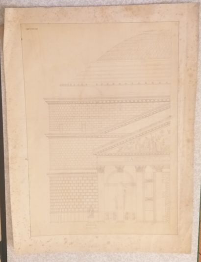 null 
Ensemble de six dessins :

Ecole FRANCAISE du XIXème siècle

Etude du Panthéon...