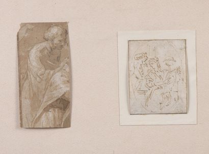 null 17th century ITALIAN school 

Two drawings on the same mount

Study of a man...