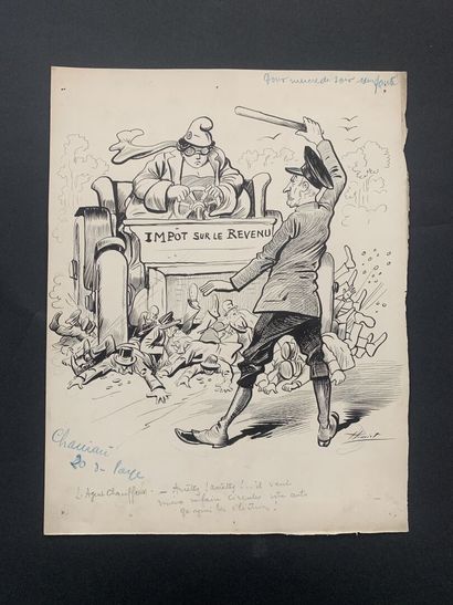 null HENRIOT (1857-1933)

Illustration: 

"Income Tax."

Pen on paper signed lower...