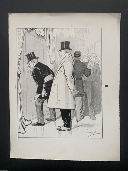 null HENRIOT (1857-1933)

Le maire regardant par le trou de la serrure

Lithographie...