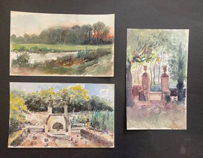 null HENRIOT (1857-1933)

Landscapes

Set of ten watercolors on paper, one signed,...